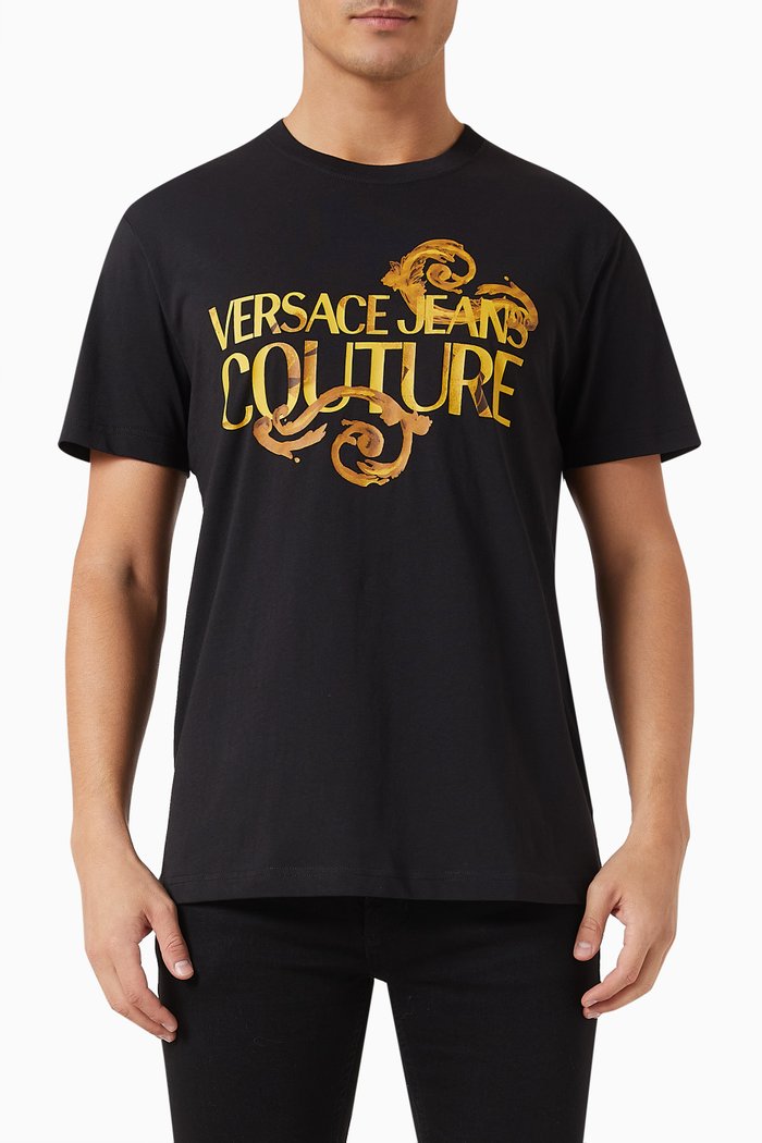 

Watercolour Couture T-shirt in Cotton Jersey, Black