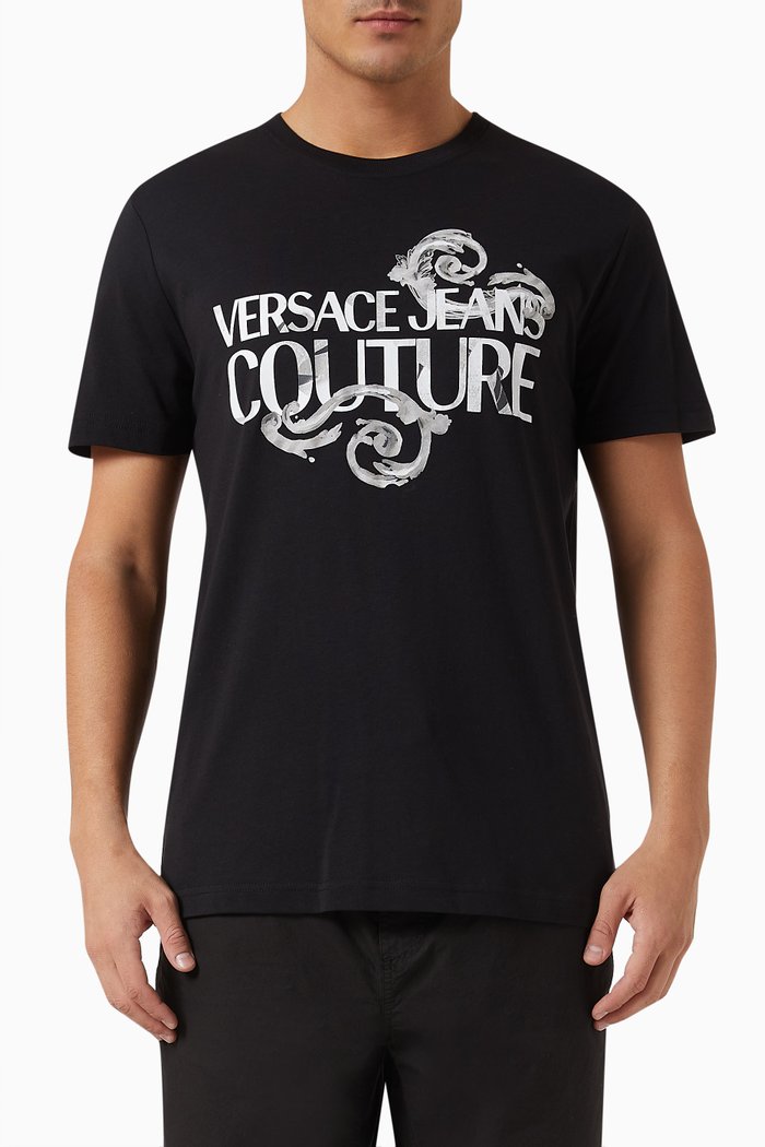 

Watercolour Couture T-shirt in Cotton Jersey, Black