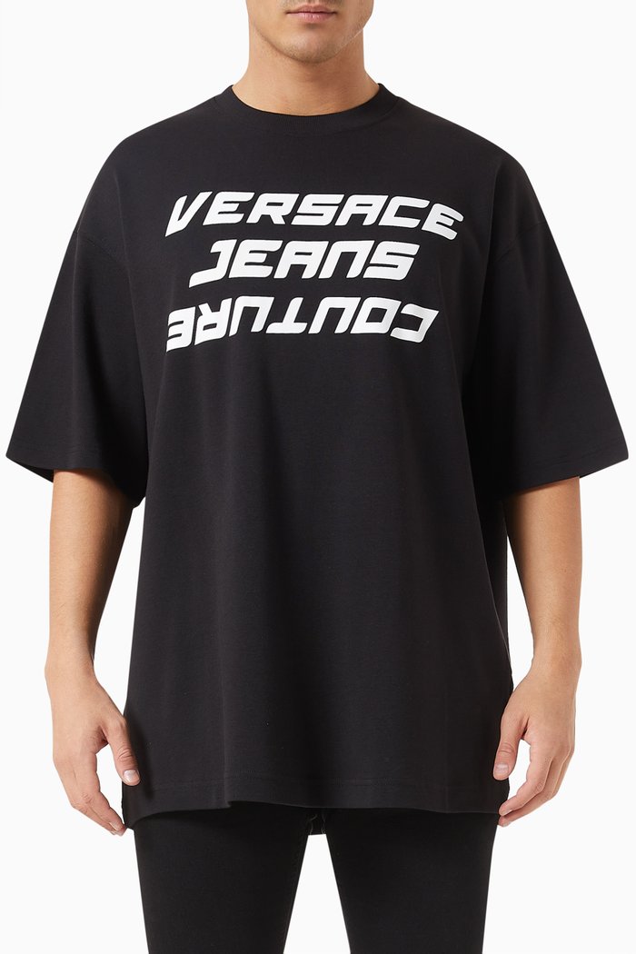 

Logo Line T-shirt in Cotto Jersey, Black