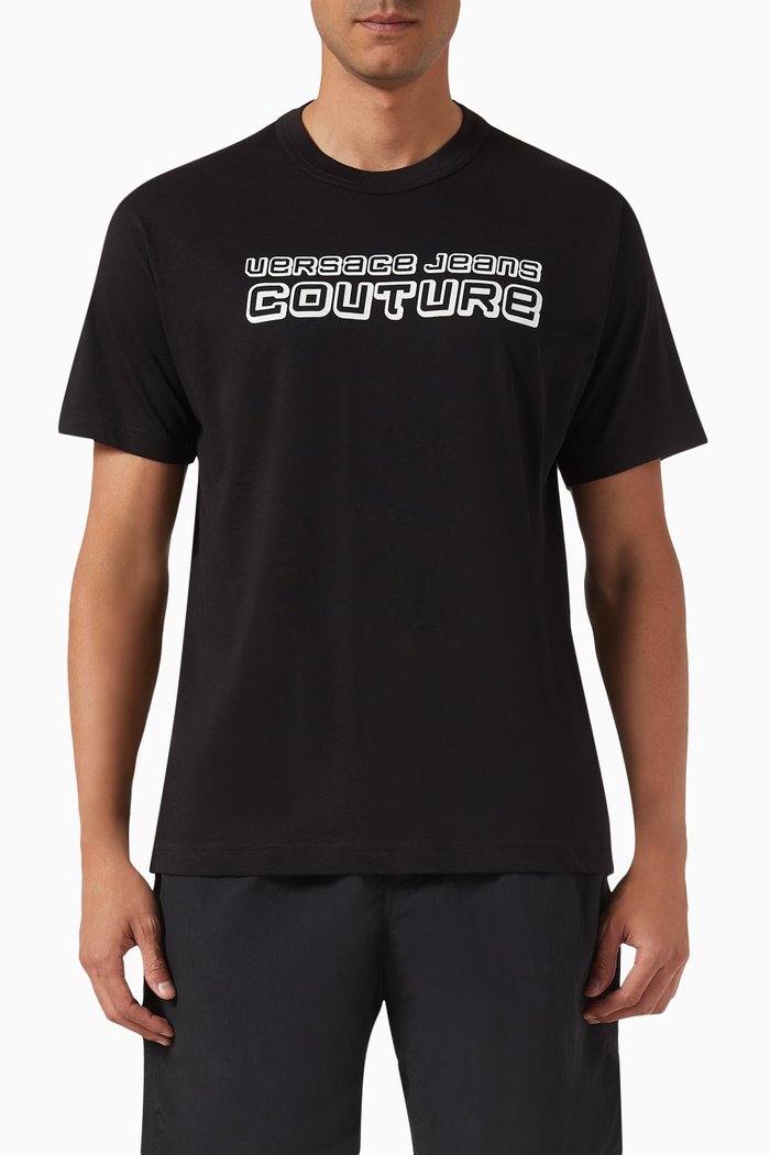 Logo-print T-shirt in Cotton, Black