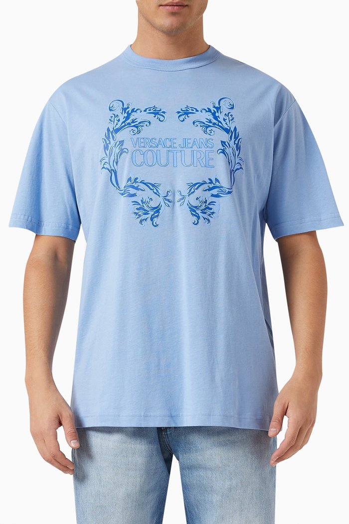 

Baroque Institutional Logo T-shirt in Cotton Jersey, Blue