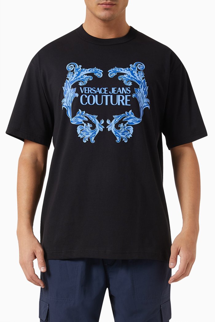

Baroque Institutional Logo T-shirt in Cotton Jersey, Blue