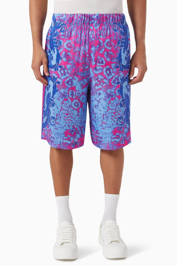 

Baroque-print Shorts in Viscose, Blue
