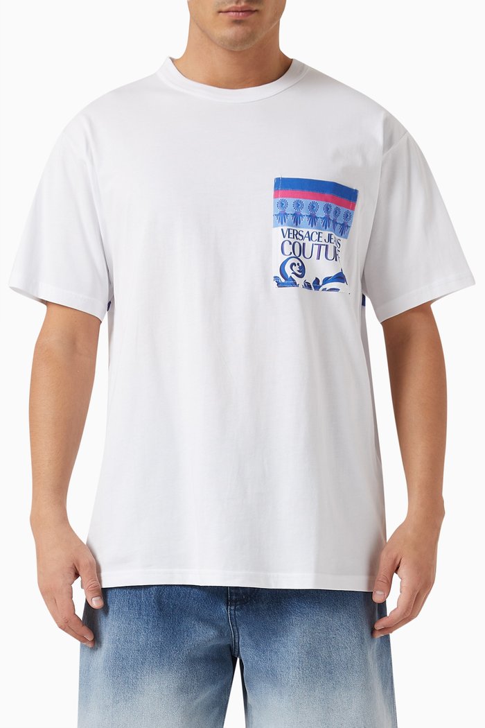 

Barocco Institutional Logo T-shirt in Cotton Jersey, White