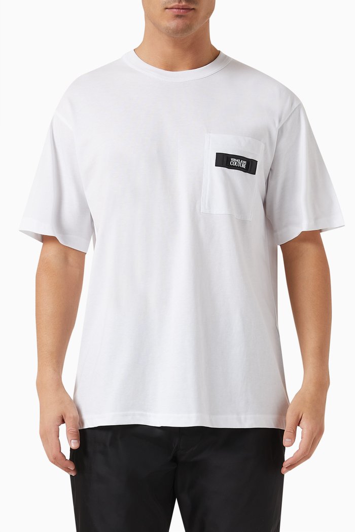 Institutional Logo-patch T-shirt in Cotton Jersey, White