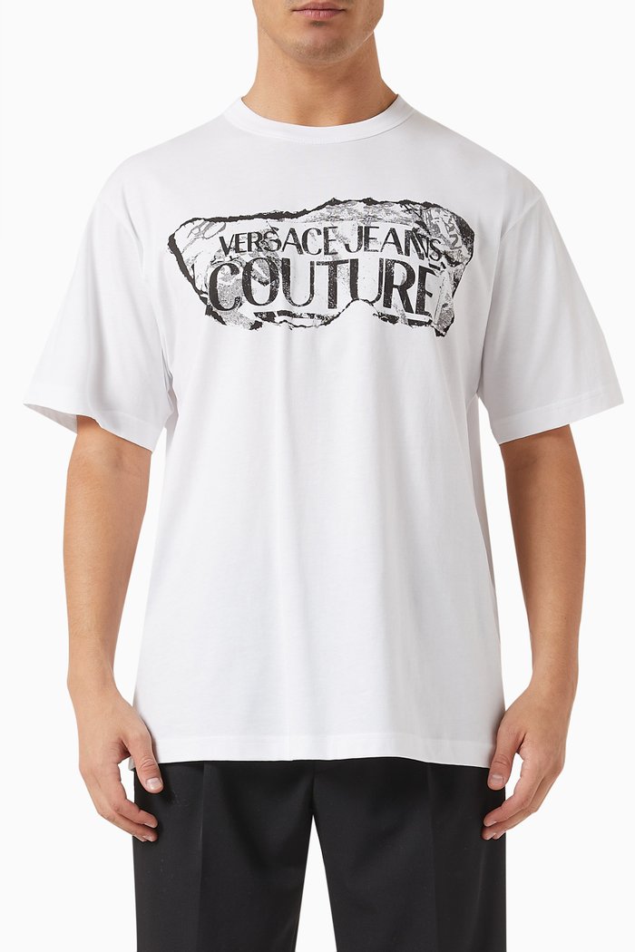 

Magazine Institutional Logo T-shirt in Cotton Jersey, White