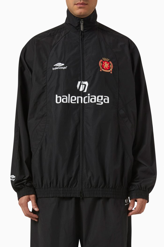 

Dubai Soccer Tracksuit Jacket in Techno Poplin, Black