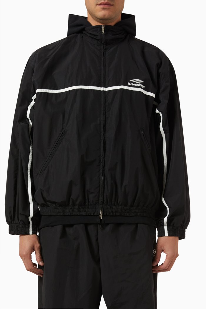 

3B Sports Icon Layered Tracksuit Jacket, Black