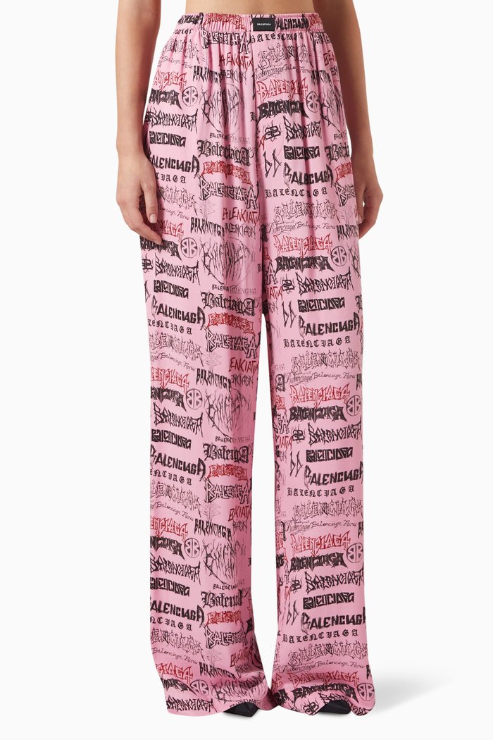 

DIY Metal Allover Pyjama Pants in Viscose Poplin, Pink