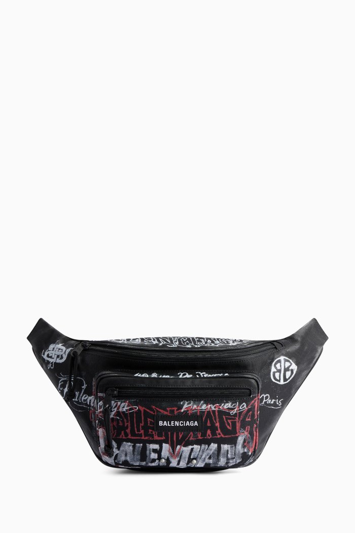

DIY All-over Metal Logo Belt Bag in Nylon, Black