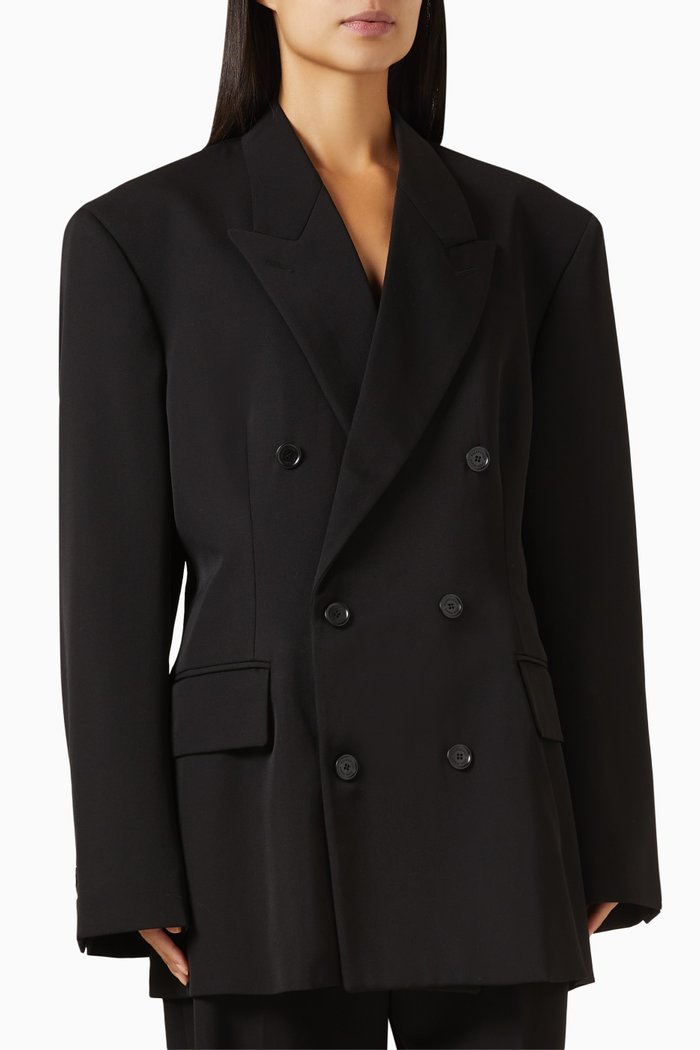 

Cinched Jacket in Wool, Black
