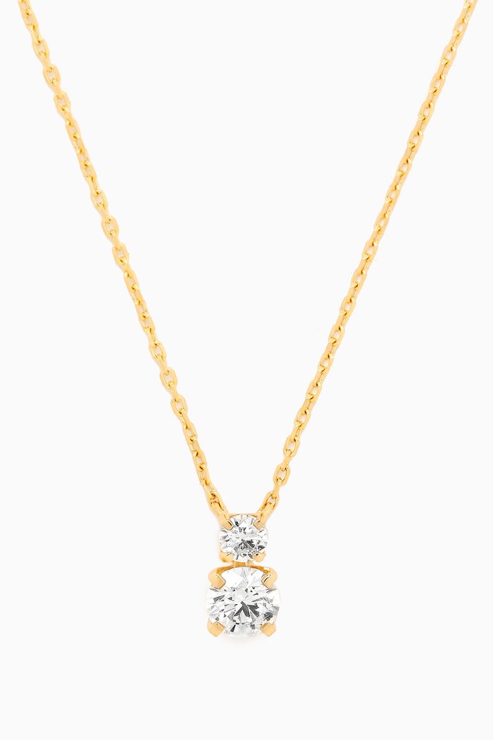 

Round Diamond Drop Pendant Necklace in 18kt Gold, White