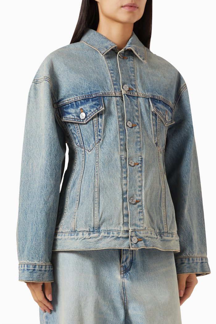 

Hourglass Jacket in Denim, Blue
