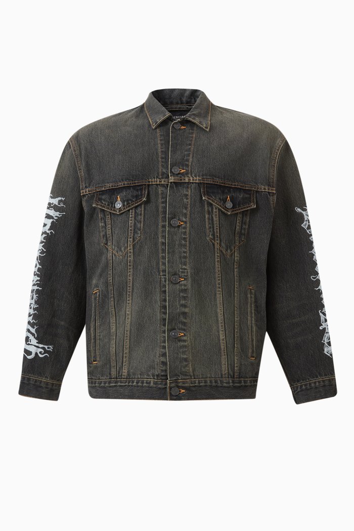

Unisex DIY Metal Large-fit Jacket in Japanese Denim, Black