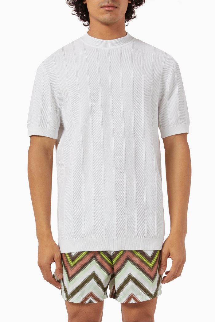 

Short Sleeve T-shirt in Cotton Blend, White