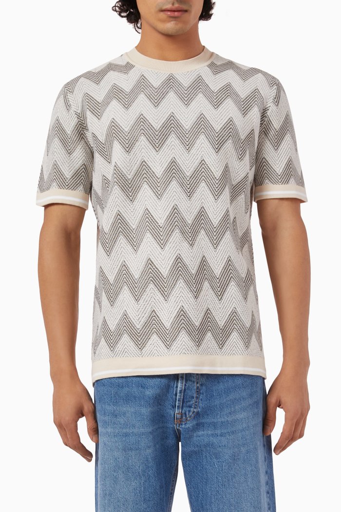

Zigzag T-shirt in Cotton-knit, Neutral