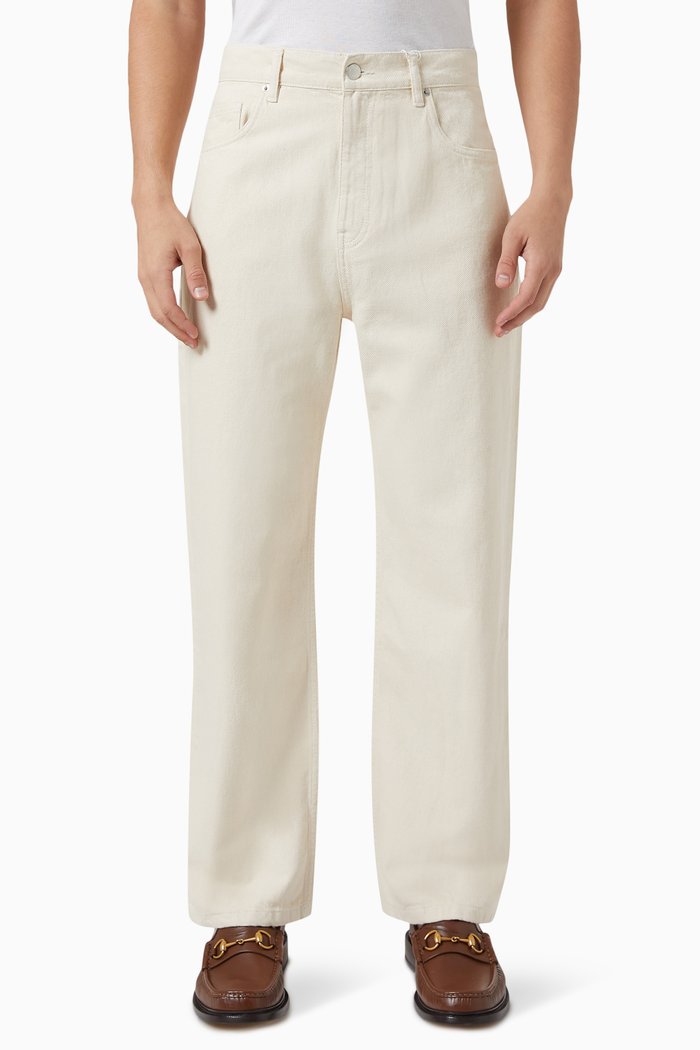 Loose Fit Jeans in Denim Ecru, Neutral