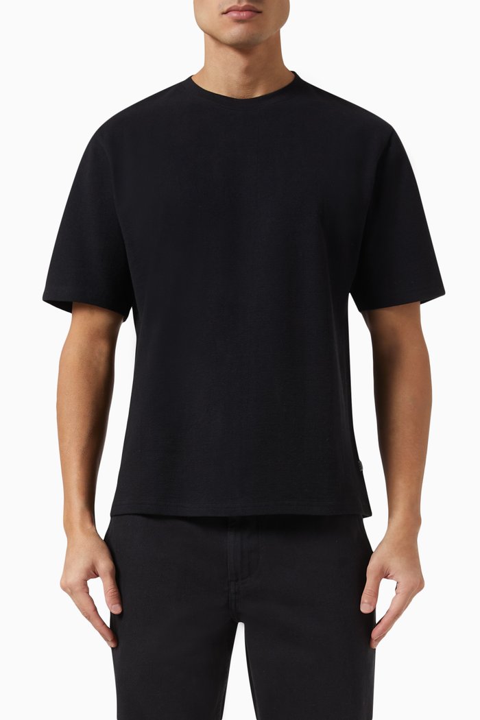 Dean Jolt T-Shirt in Textured Cotton, Black