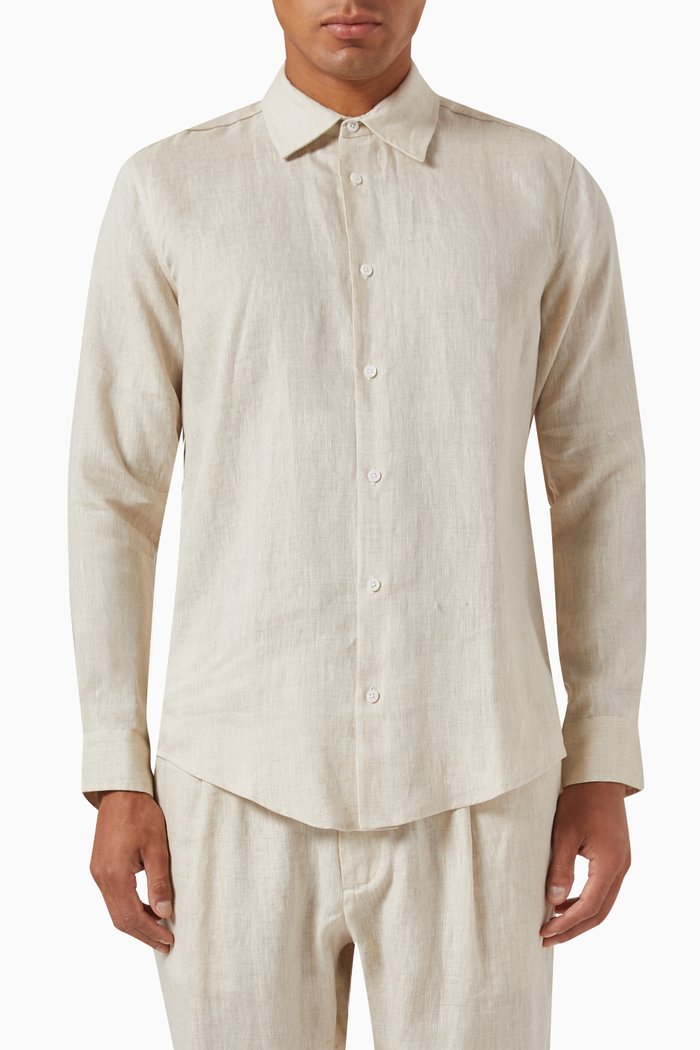 

Slim-fit Shirt in Linen, Neutral