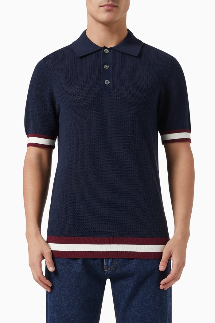 

Quinn Polo Shirt in Cotton, Blue