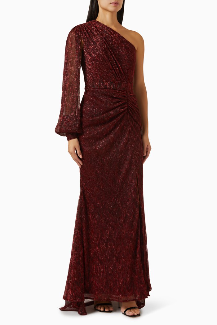

One-shoulder Maxi Dress, Red