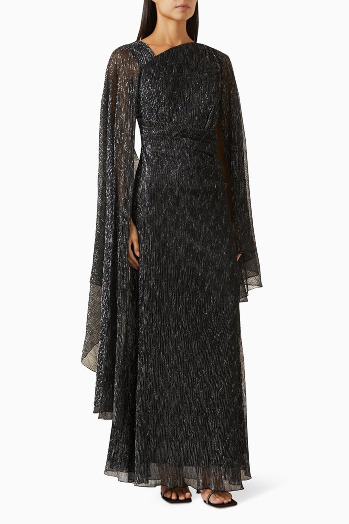 

Draped Maxi Dress, Black