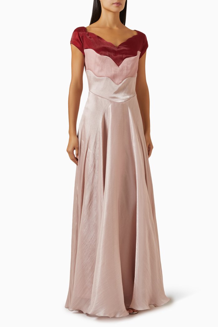 

Colour-block Maxi Dress, Pink