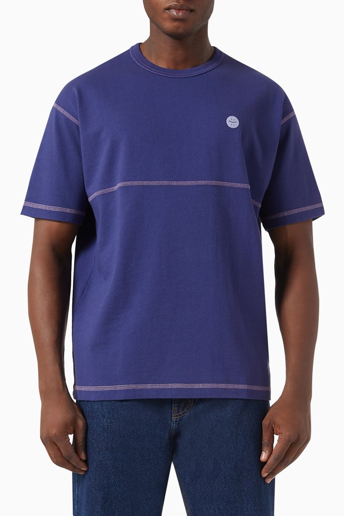 

Contrast Stitch T-shirt in Heavy Jersey, Blue
