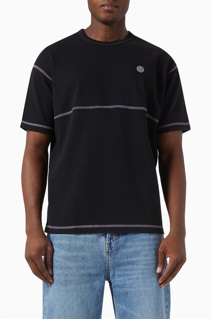 

Contrast Stitch T-shirt in Heavy Jersey, Black