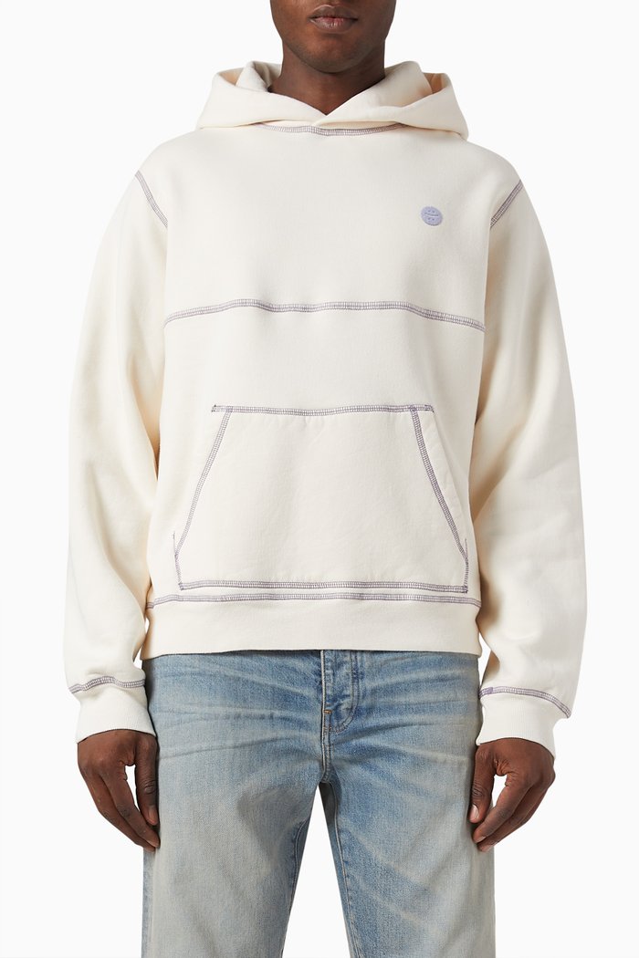 

Contrast Stitch Hoodie in Fleece, Neutral