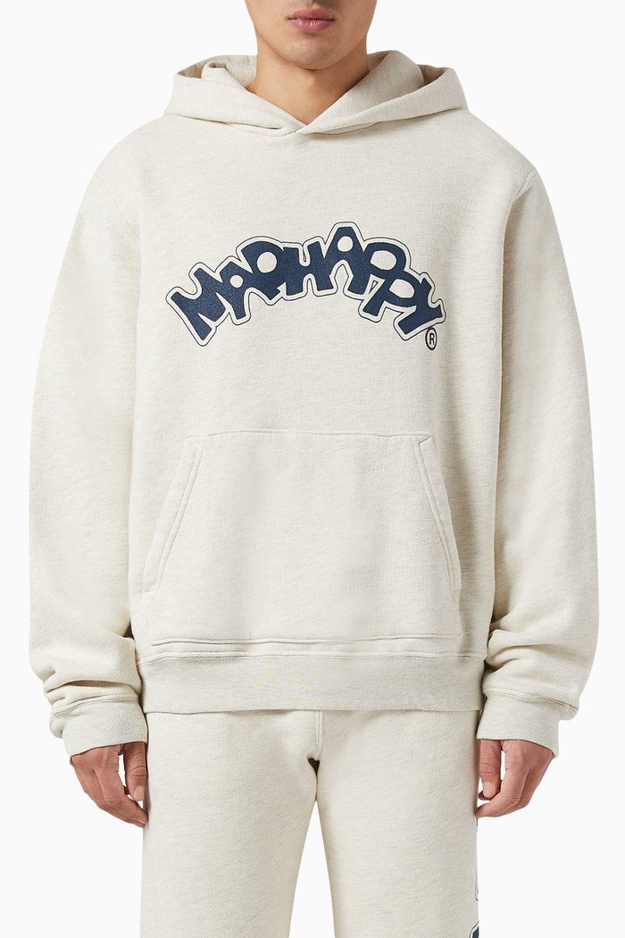 

Burst Logo Hoodie in Cotton Fleece, Neutral