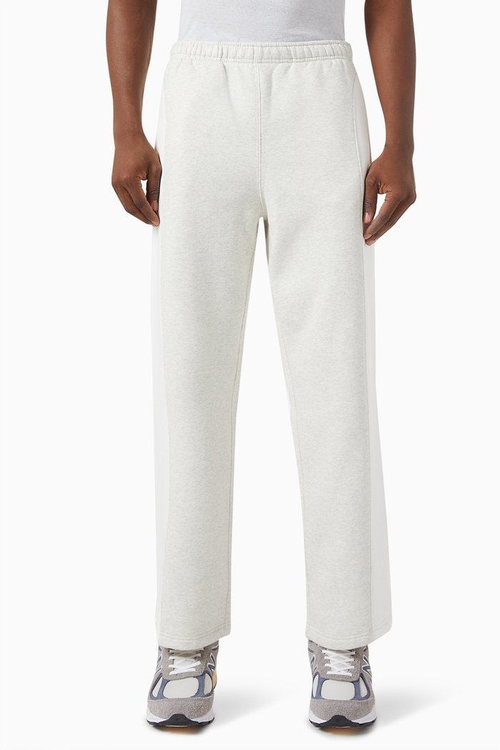 Panelled Straight Leg Sweatpants in Cotton-fleece, Grey