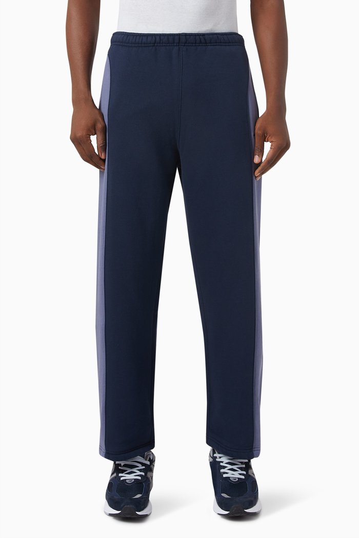 

Panelled Straight Leg Sweatpants in Cotton-fleece, Blue