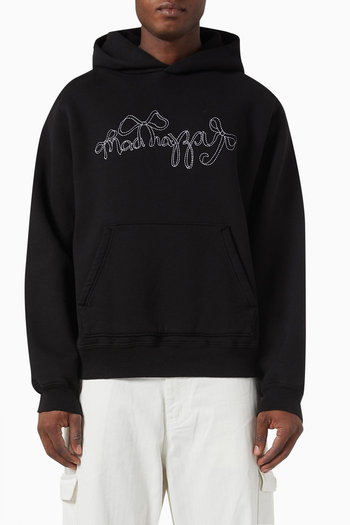 

Bow Hoodie in Cotton-fleece, Black