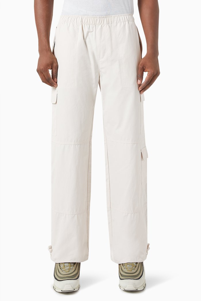 Straight Leg Cargo Pants in Cotton, Neutral