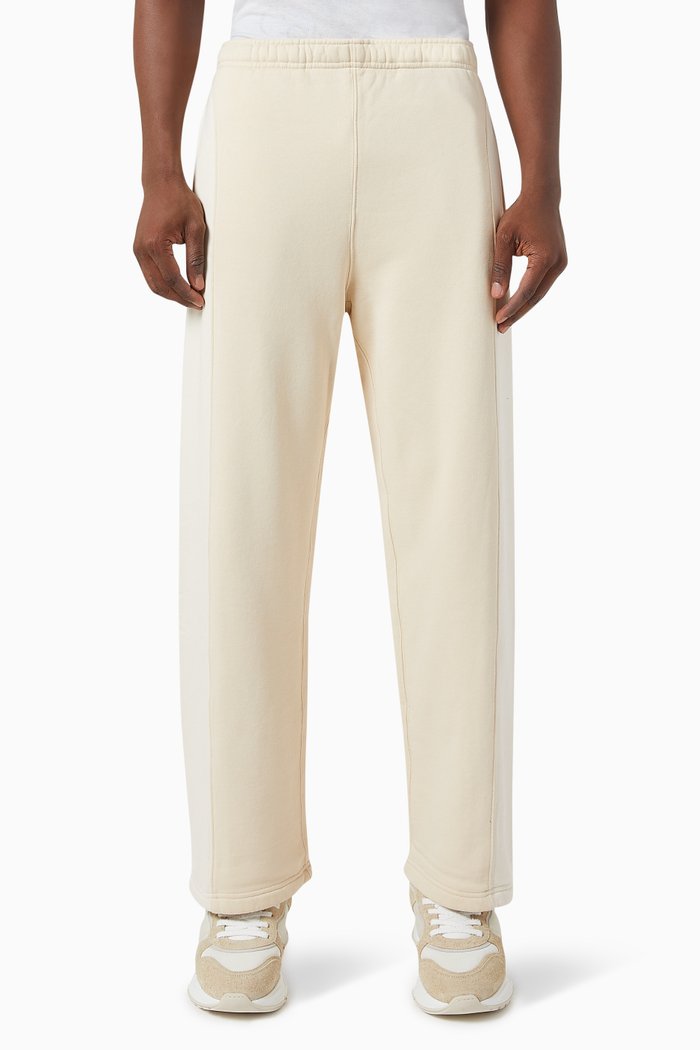 

Panelled Straight Leg Sweatpants in Fleece, Neutral