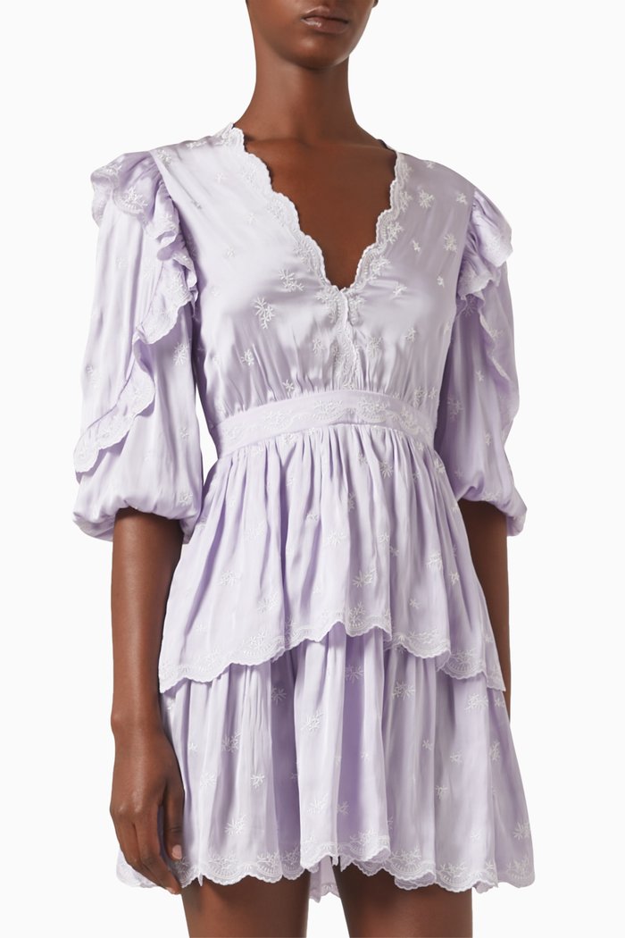 

Rilas Mini Dress in Satin, Purple
