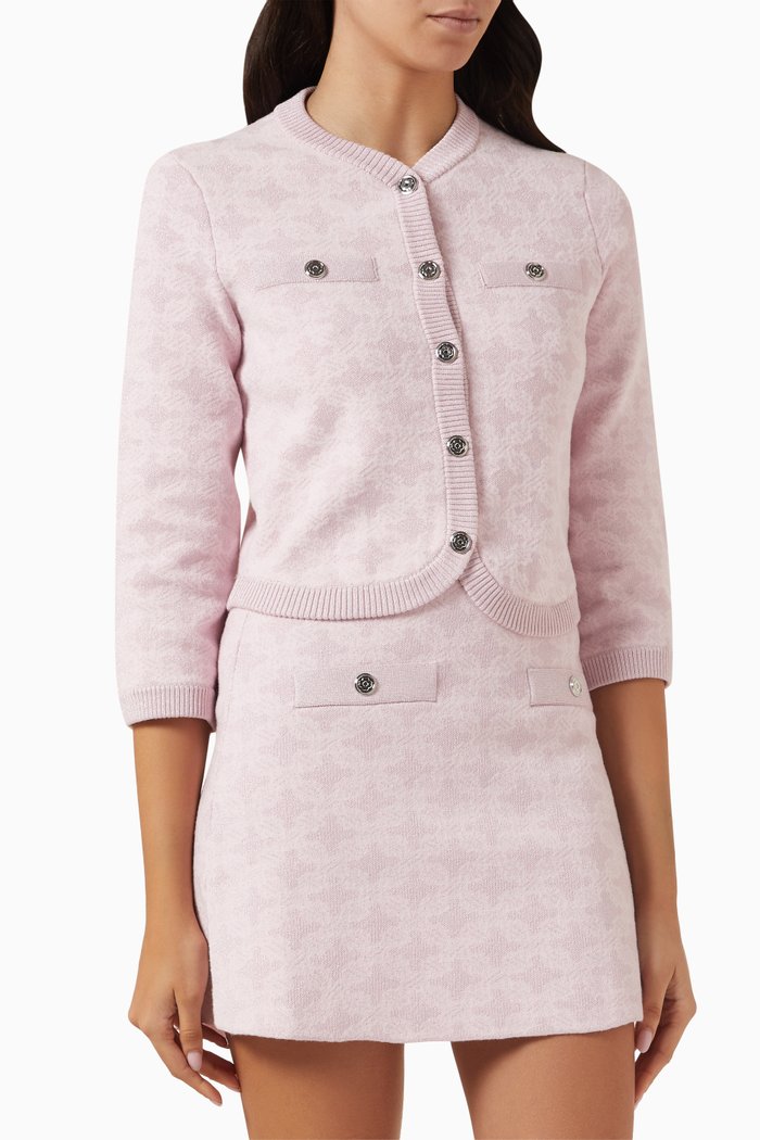 

Menthe Cardigan in Jacquard-knit, Pink