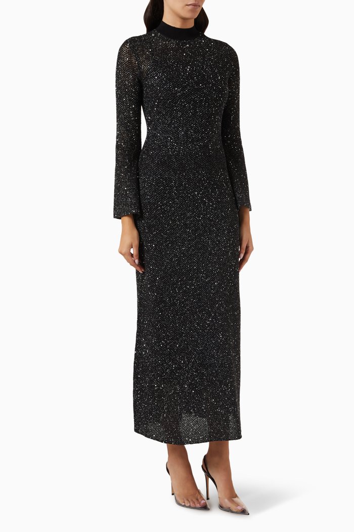 

Raville Maxi Dress in Lurex Jersey, Black