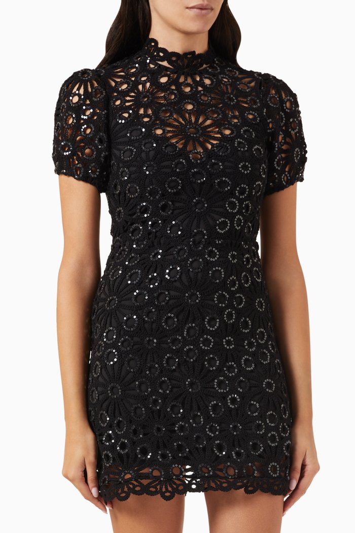 

Rozimette Mini Dress in Cotton, Black