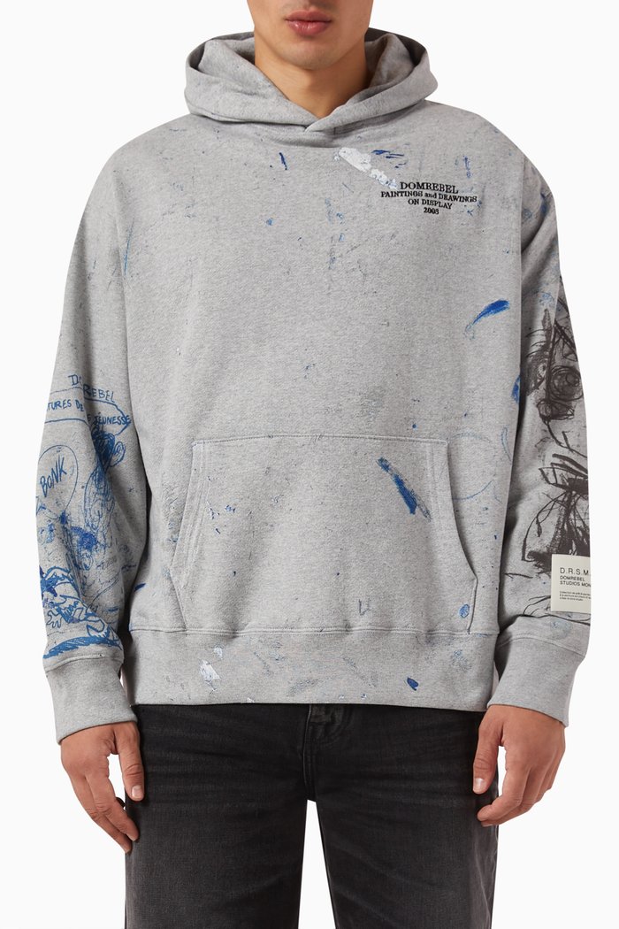 

Busted Hoodie in French-terry, Grey