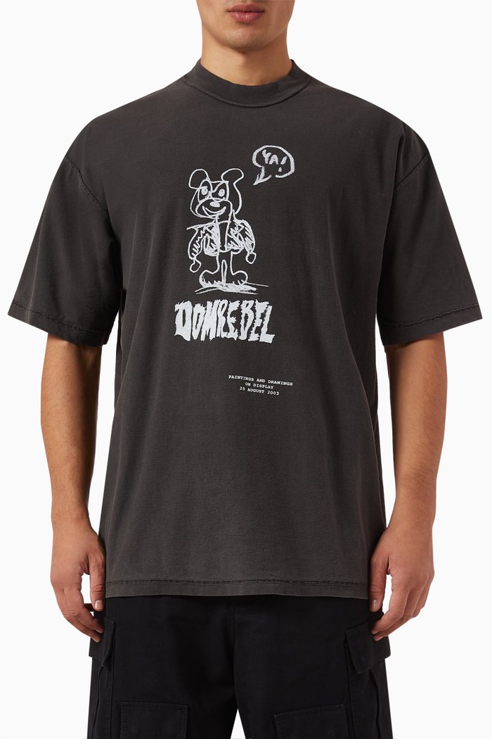 

Comic Ya T-shirt in French-terry, Black