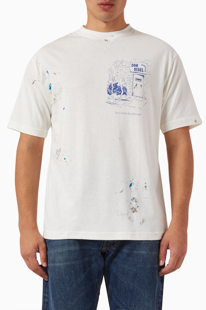 

Scuff Door T-shirt in French-terry, White