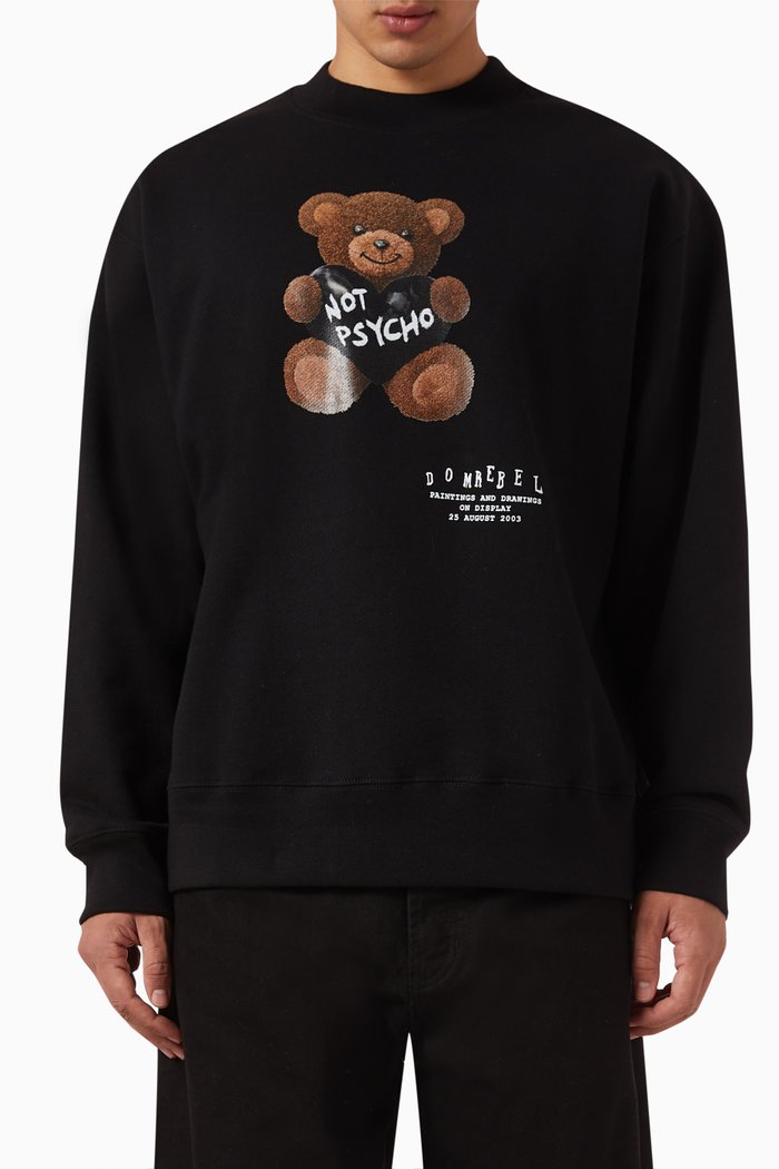 

Crazy Sweatshirt in French-terry, Black