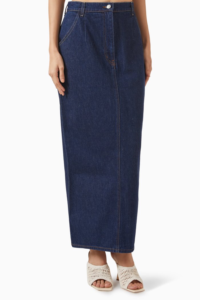 

Maxi Skirt in Denim, Blue