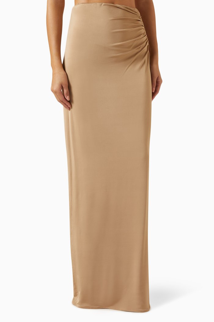 

High-rise Maxi Skirt in Jersey, Neutral