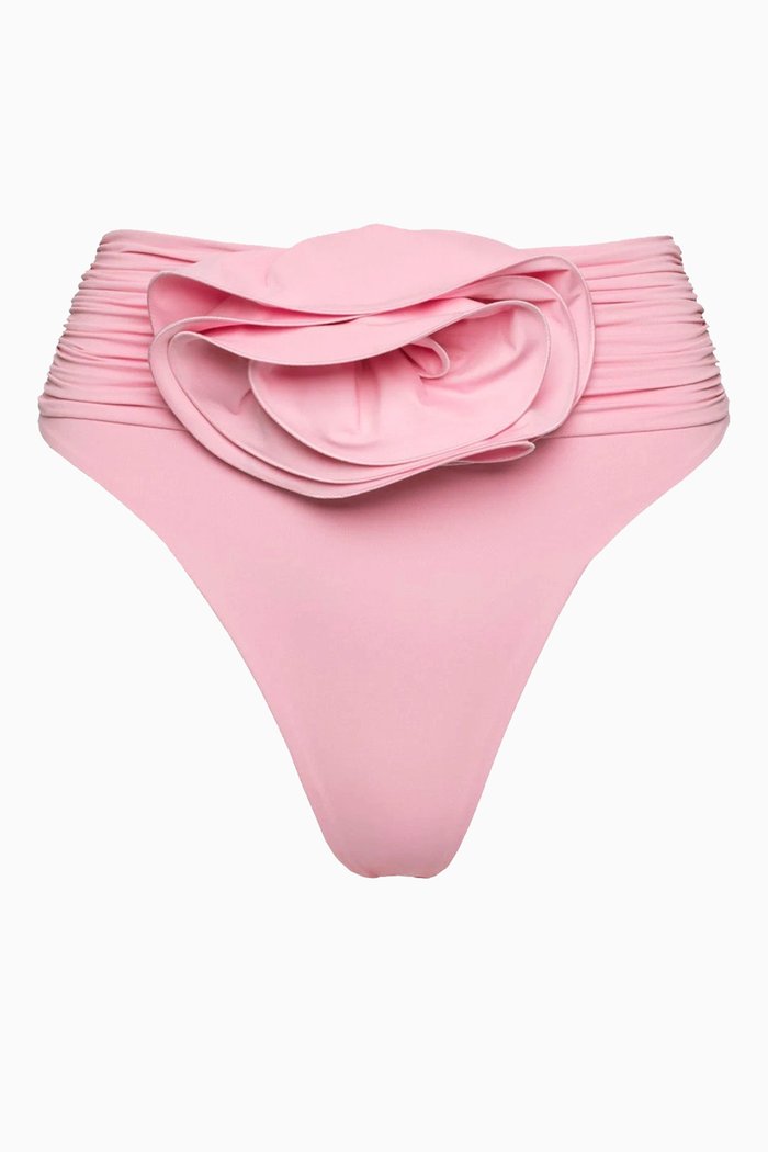 

Flower Appliqué Bikini Briefs in Stretch Nylon, Pink