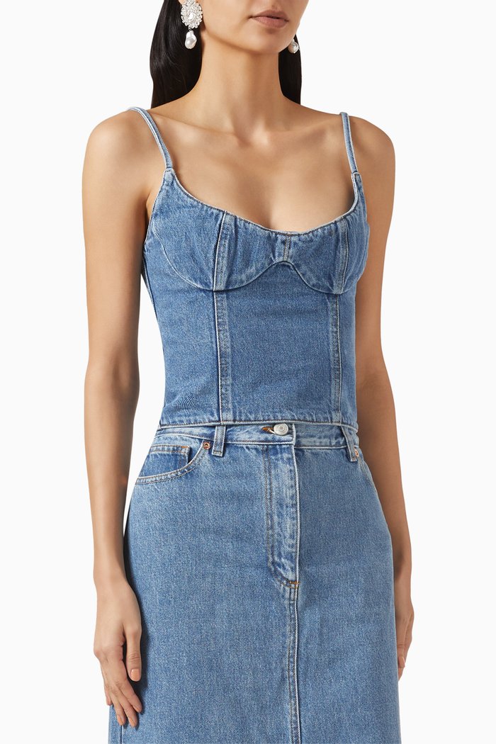 

Corset Top in Denim, Blue