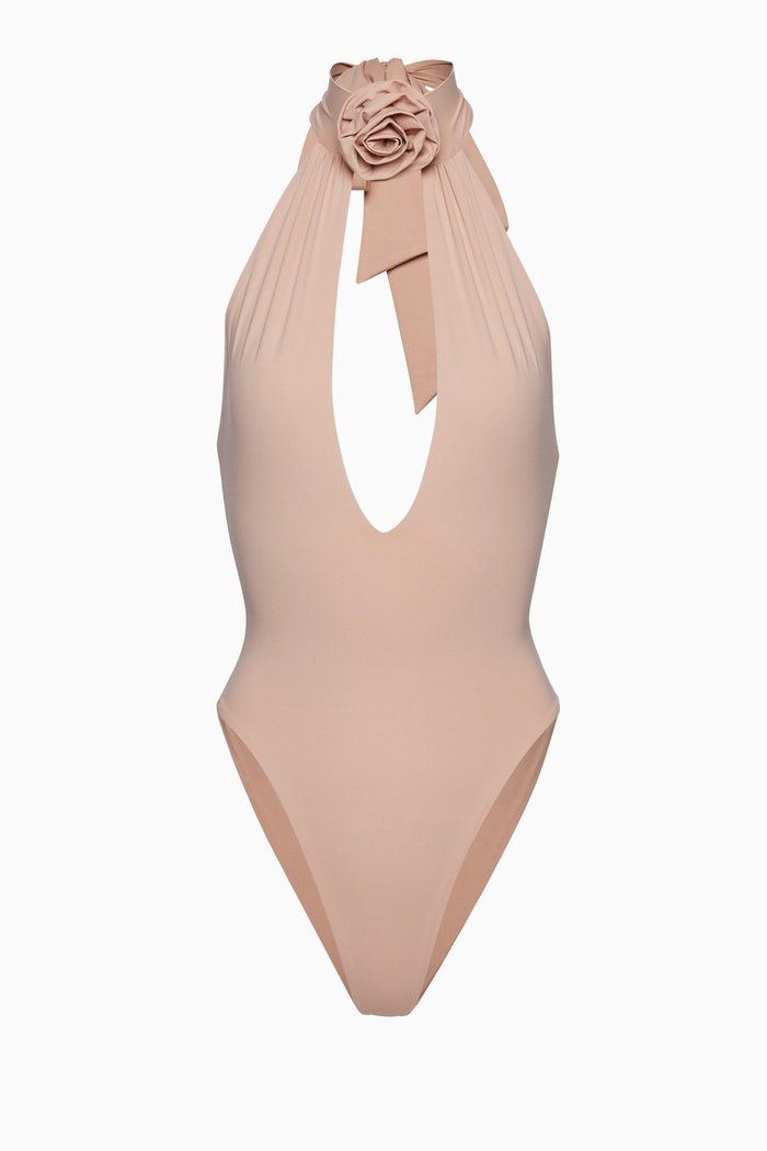 

Halterneck One-piece Swimsuit, Neutral