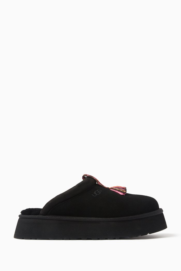 

Tazzle Platform Slippers in Suede, Black